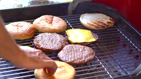 Fllipping-bread-on-grill-with-hands