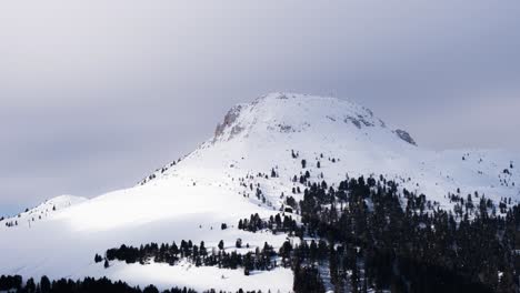 -Motion-lapse-of-snow-capped-Corno-Bianco-mountain,-Italy