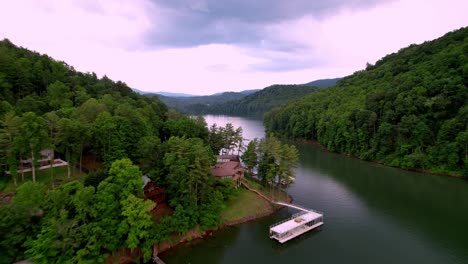 Real-Estate-along-banks-of-Watauga-Lake-in-East-Tennessee-near-Johnson-City,-Elizabethton,-Kingsport-and-Bristol-Tennessee