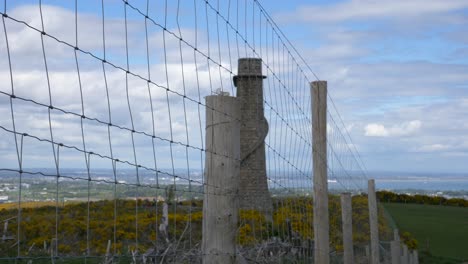 Secured-fencing-around-Ballycorus-Leadmines-touristic-tower-Dublin
