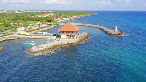 Aerial-View-Of-Restaurante-Captain-Kidd-La-Romana-Near-Palma-DellaCosta-In-Dominican-Republic