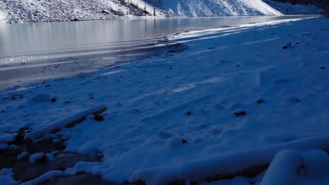 Lake-frozen-surface-close-up