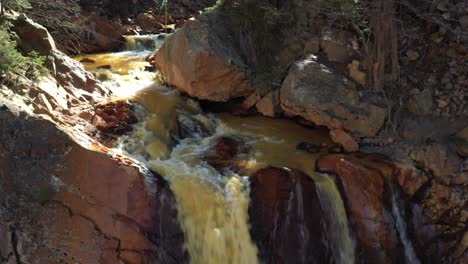 Waterfall-near-Ouray,-Colorado-along-the-Million-Dollar-Highway