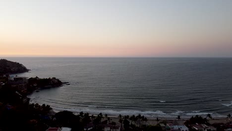 An-aerial-drone-of-a-town-in-Mexico,-Sayulita