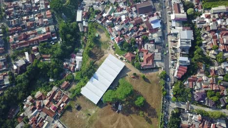 Negocio-Proyecto-Construcción-Sitio-Propiedad-Vista-Panorámica-Drone-Tiro-Bogor-Indonesia