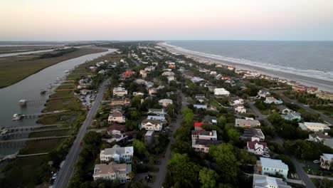 Isle-of-Palms-SC,-Isle-of-Palms-South-Carolina-Aerial-of-homes-and-real-estate