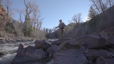 Flyfishing-for-trout-in-a-stream