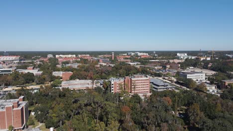 Aerial-view-around-the-University-area,-in-Gainesville,-Florida---orbit,-drone-shot