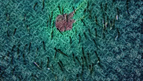 3D-Animation-Eines-Fischschwarms,-Der-Unter-Der-Meeresoberfläche-Schwimmt,-Mit-Sonne-Im-Hintergrund