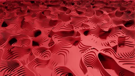 3D-Loopable-Abstract-Animation-with-a-Red-Wiggly-Pattern