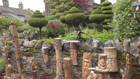Footage-taken-from-the-outside-sales-area-of-a-village-craftshop-showing-wooden-carvings