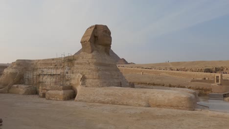 View-of-the-Great-Sphinx-of-Giza,-mythical-creature-from-ancient-civilization