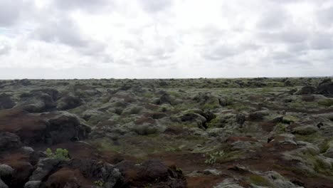 Iceland-lava-rock-field-with-drone-video-moving-forward