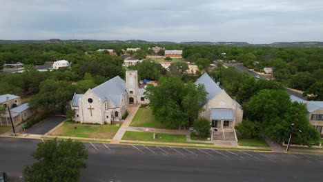 Luftaufnahmen-Der-Berühmten-Deutschen-Stadt-Fredericksburg-In-Texas
