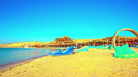 Paraíso-De-Verano-Con-Aguas-Cristalinas-Y-Arenas-Vírgenes-En-La-Playa-De-Orange-Bay-En-Hurghada,-Egipto