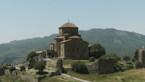 Sixth-Century-Georgian-Orthodox-Monastery-Of-Jvari-Near-Mtskheta,-Eastern-Georgia
