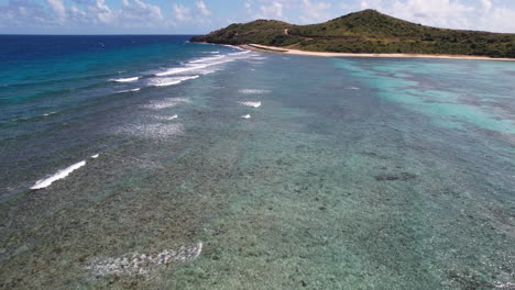 Flying-Above-Coral-Reefs-of-British-Virgin-Islands,-Drone-Aerial-View