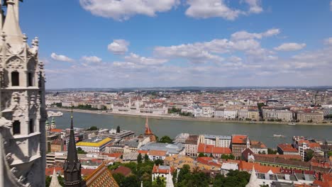 Aerial-cityscape-of-Budapest-with-Danube-crossing-between-Pest-and-Buda-side