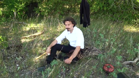 Famous-Hungarian-poet-Sandor-Petofi-resting-in-shade-eating-snack