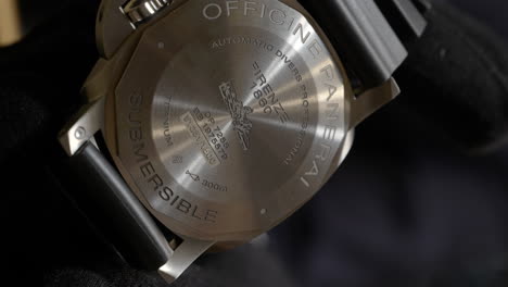 Brushed-Titanium-Caseback-With-Inscriptions-Of-Expensive-Panerai-Submersible-Watch