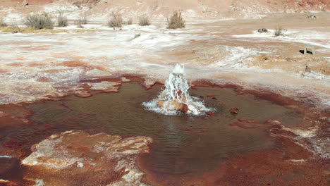 Aerial-View-of-Crystal-Geyser,-Cold-Water-Spring-by-Green-River-in-Moab-Utah-USA-Area,-Drone-Shot