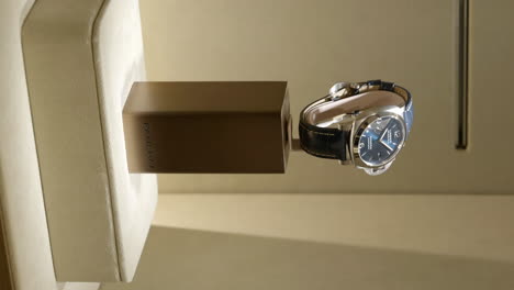 A-Person-In-Black-Gloves-Taking-Panerai-Watch-Inside-The-Glass-Cabinet