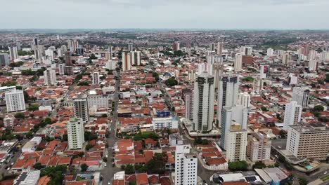 Panoramic-view-of-downtown-Bauru-on-partly-cloudy-day,-Brazil