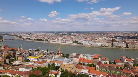 Aerial-view-of-Hungarian-Parliament-on-the-Danube-riverside
