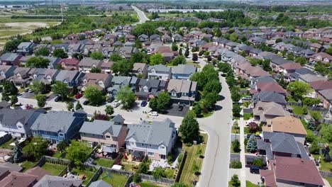 Aerial-shot-of-sunny-backyards-in-a-Mississauga-suburb