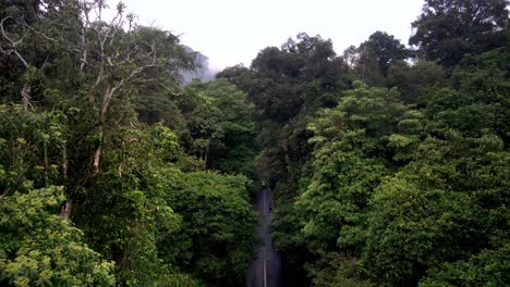 Carretera-Escénica-En-Lo-Profundo-De-La-Jungla-Con-Paisaje-Montañoso-Con-Una-Densa-Jungla-Forestal-En-La-Isla-Central-De-Sumbawa,-Indonesia