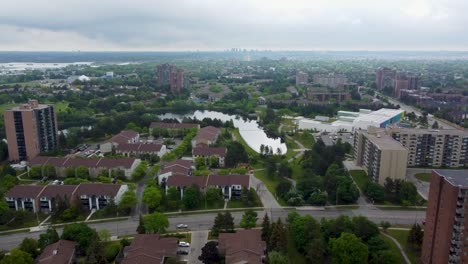 Aerial-view-of-Mississauga-apartment-buildings-and-a-pond