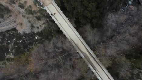 Chuck-Ballard-Memorial-Bridge-looking-into-Eaton-Canyon-Falls-trail-in-Angeles-National-Forest-in-Pasadena,-California