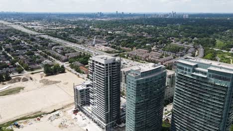 Aerial-view-of-apartment-buildings-next-to-a-construction-site-in-Etobicoke