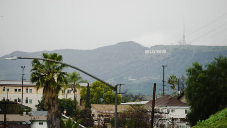 A-Wide-Shot-of-the-Hollywood-Sign-in-the-Rain