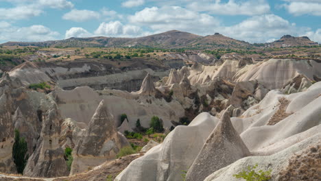 Timelapse,-Clouds-Above-Cappadocia-Turkey,-Rock-Formations-and-Landscape