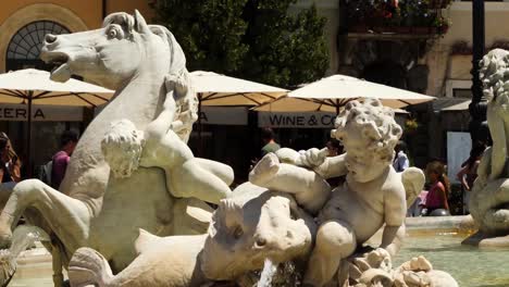 Detail-of-the-Fountain-of-the-Neptune-in-Piazza-Navona,-by-Giacomo-Della-Porta