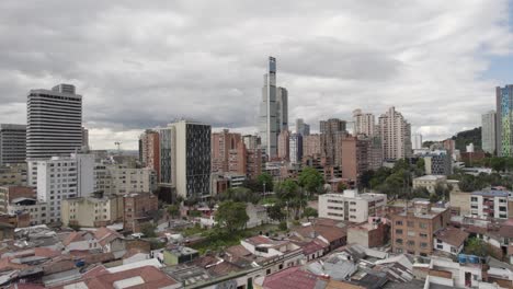 -Aerial---Flying-over-Colpatria-Tower-,-Bogotá,-Colombia