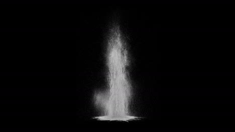 Object-falling-into-the-water-with-splashes-on-black-background,-alpha,-CG-picture