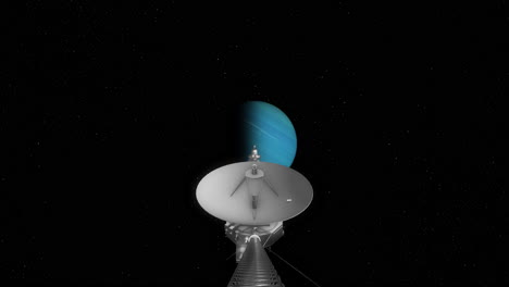Aufnahme-Im-Actioncam-Stil-Von-Voyager-1-Auf-Dem-Weg-Zum-Siebten-Planeten-Uranus,-Der-Durch-Das-Sonnensystem-Reist,-Um-Fotos-Und-Wissenschaftliche-Daten-In-4K-Zu-Sammeln