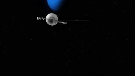 Voyager-1-Heading-Towards-8th-Planet-Neptune-to-Take-Photos-on-Flyby-as-it-Travels-Through-Solar-System---Camera-Pans-Up-for-Reveal-4K