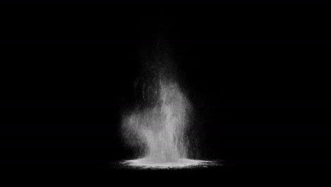 Object-falling-into-the-water-with-splashes-on-black-background,-alpha,-CG-picture