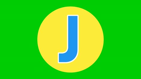 Animationsbewegungsgrafiken-Für-Großbuchstaben-Des-Alphabets-J-Auf-Grünem-Bildschirm