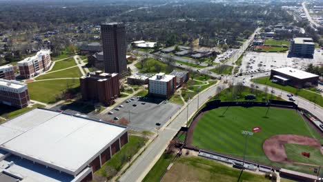 Western-Kentucky-University-in-Bowling-Green-Kentucky,-aerial-drone