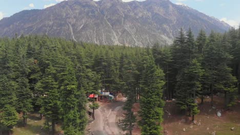 Aerial-View-Of-Road-At-Ushu-Forest-At-Kalam-In-Pakistan