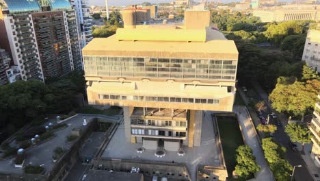 Nach-Unten-Geneigte-Luftaufnahme-Der-Nationalbibliothek-Mariano-Moreno-In-Buenos-Aires