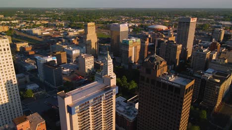 AERIAL:-Flying-over-Downtown-Memphis-Bridge-with-Drone