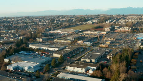 Aerial-view-over-Langley,-British-Columbia-in-Greater-Vancouver