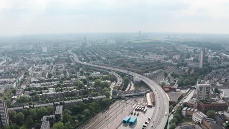 dolly-forward-drone-shot-over-Westway-ring-road-west-London