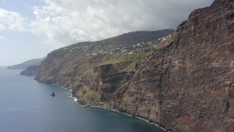 Faja-Dos-Padres-on-the-island-of-Madeira,-Portugal---aerial-drone-shot