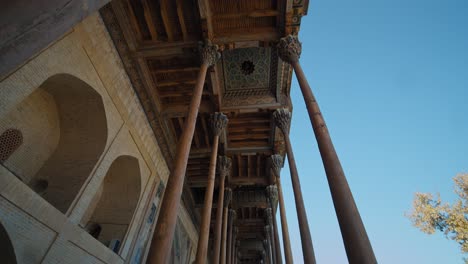 Bukhara-Uzbekistán-Bolo-Hauz-Mezquita-Construida-En-1718-Y-Pequeño-Minarete